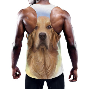 Golden Retriever Portrait Print Training Tank Top