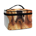 Golden Retriever Portrait Print Travel Makeup Bag