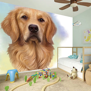 Golden Retriever Portrait Print Wall Sticker