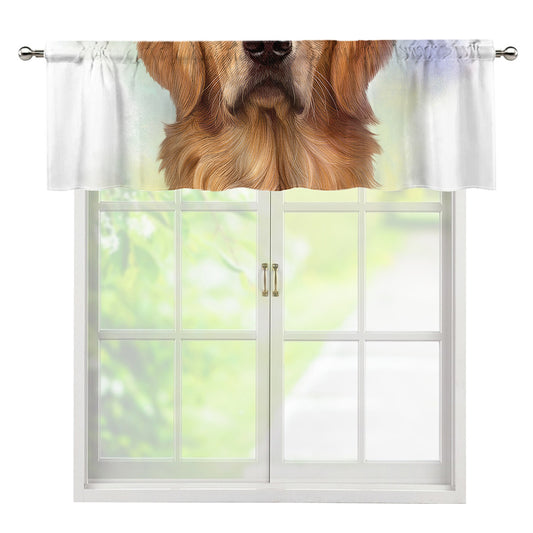 Golden Retriever Portrait Print Window Valance