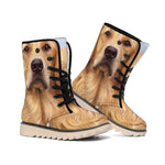 Golden Retriever Portrait Print Winter Boots