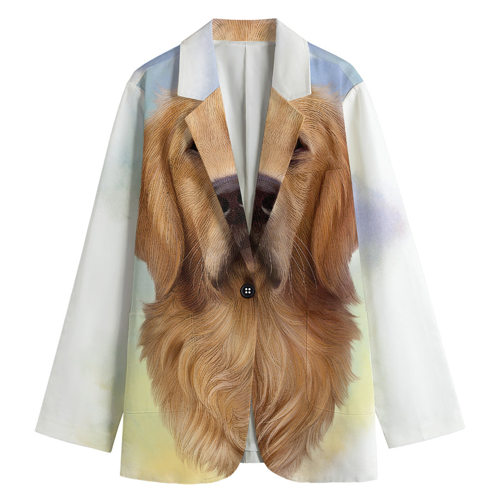 Golden Retriever Portrait Print Women's Blazer