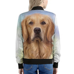 Golden Retriever Portrait Print Women's Bomber Jacket