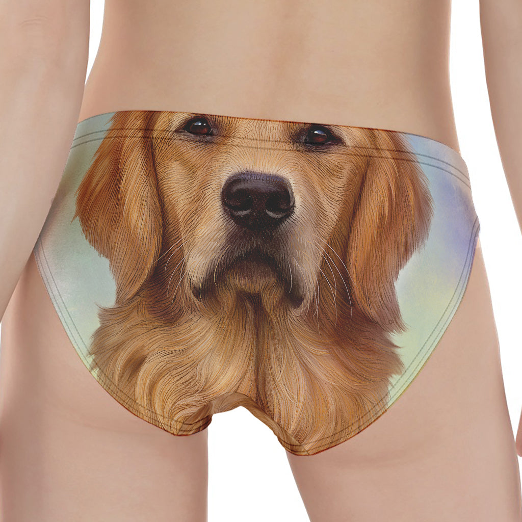 Golden Retriever Portrait Print Women's Panties