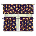 Golden Retriever Tartan Pattern Print 3 Piece Kitchen Curtains