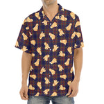 Golden Retriever Tartan Pattern Print Aloha Shirt