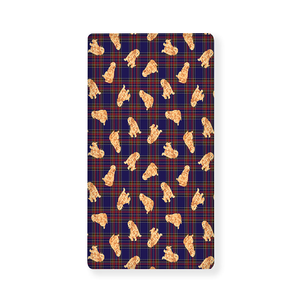Golden Retriever Tartan Pattern Print Baby Crib Sheet
