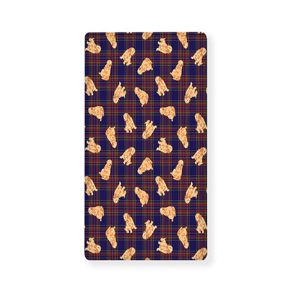 Golden Retriever Tartan Pattern Print Baby Crib Sheet