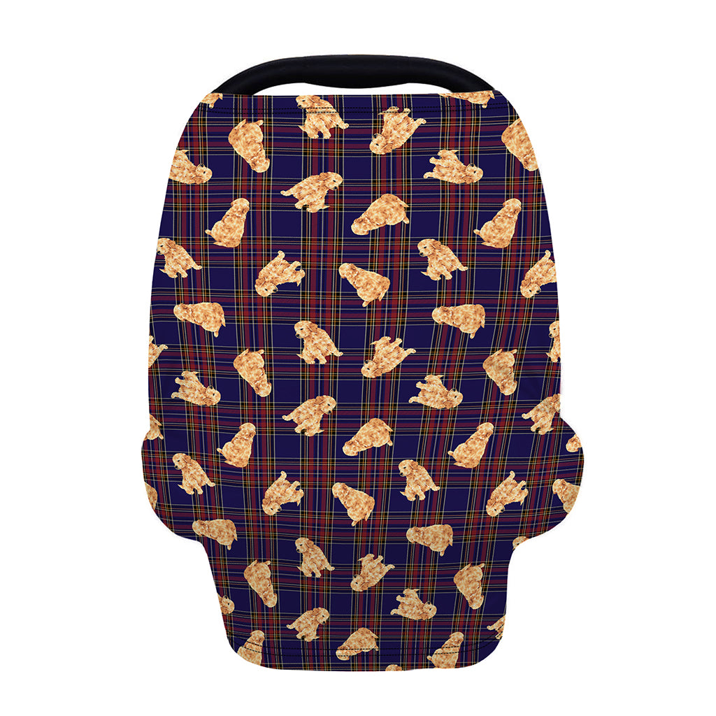Golden Retriever Tartan Pattern Print Baby Seat Cover