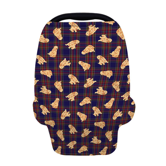 Golden Retriever Tartan Pattern Print Baby Seat Cover