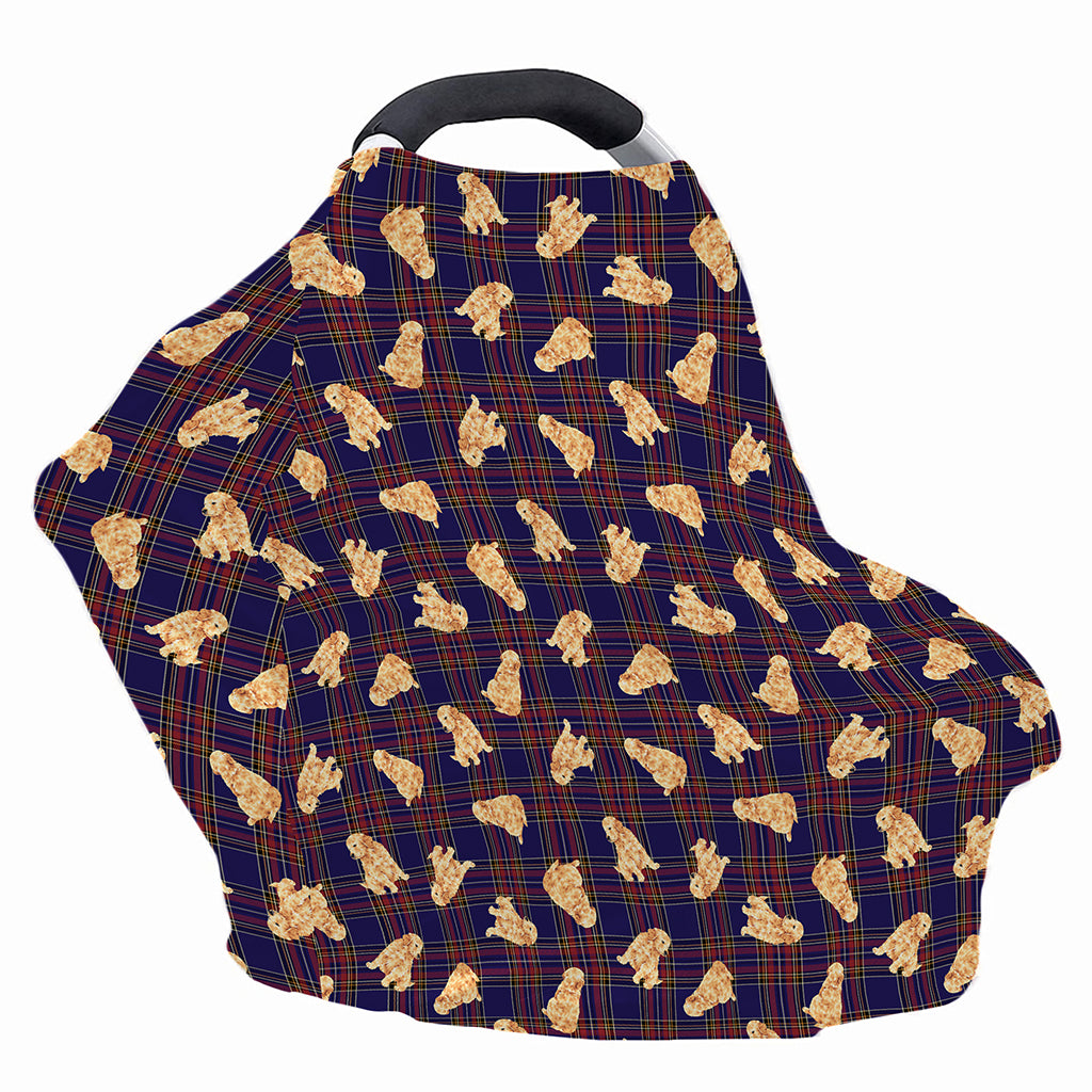 Golden Retriever Tartan Pattern Print Baby Seat Cover