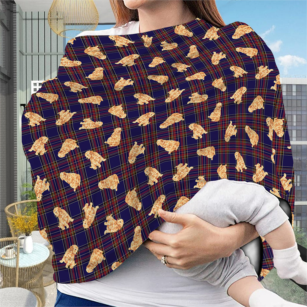 Golden Retriever Tartan Pattern Print Baby Seat Cover