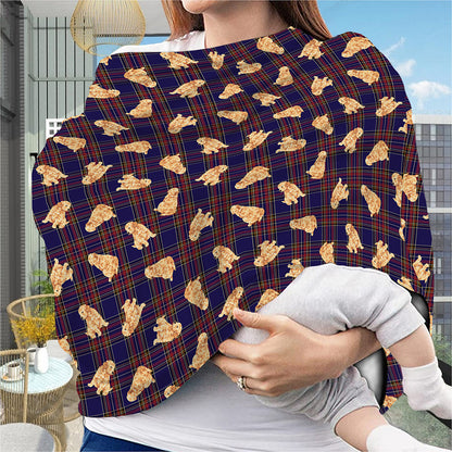 Golden Retriever Tartan Pattern Print Baby Seat Cover