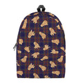 Golden Retriever Tartan Pattern Print School Backpack
