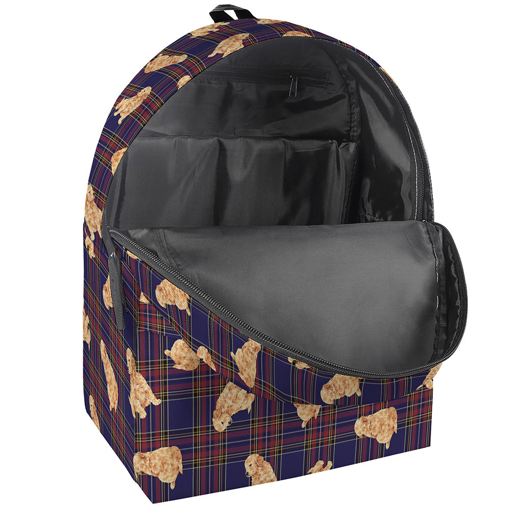 Golden Retriever Tartan Pattern Print Backpack