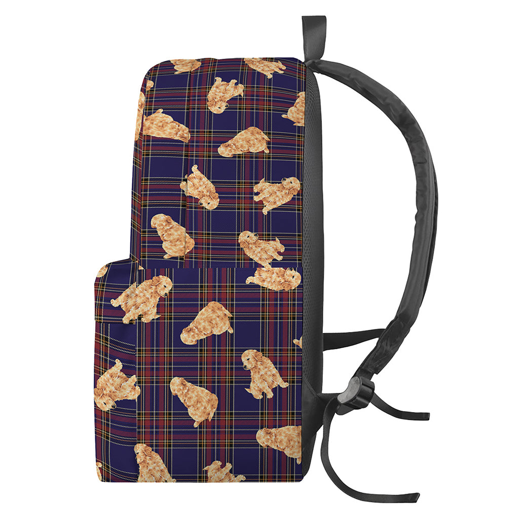 Golden Retriever Tartan Pattern Print Backpack