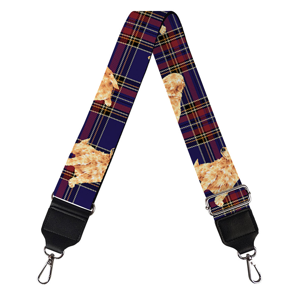 Golden Retriever Tartan Pattern Print Bag Strap