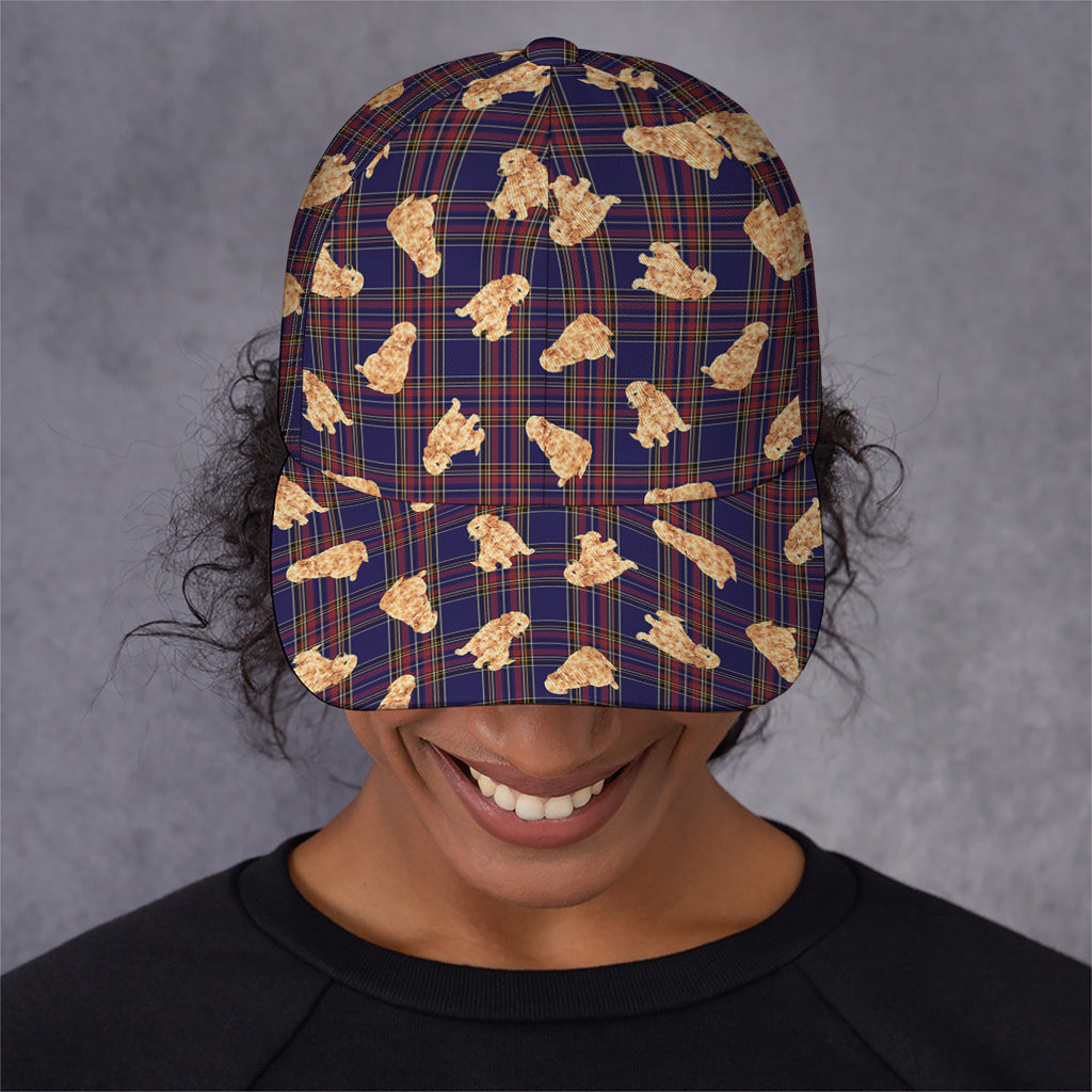 Golden Retriever Tartan Pattern Print Baseball Cap