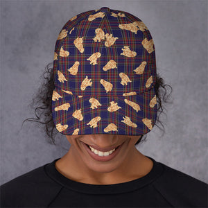 Golden Retriever Tartan Pattern Print Baseball Cap