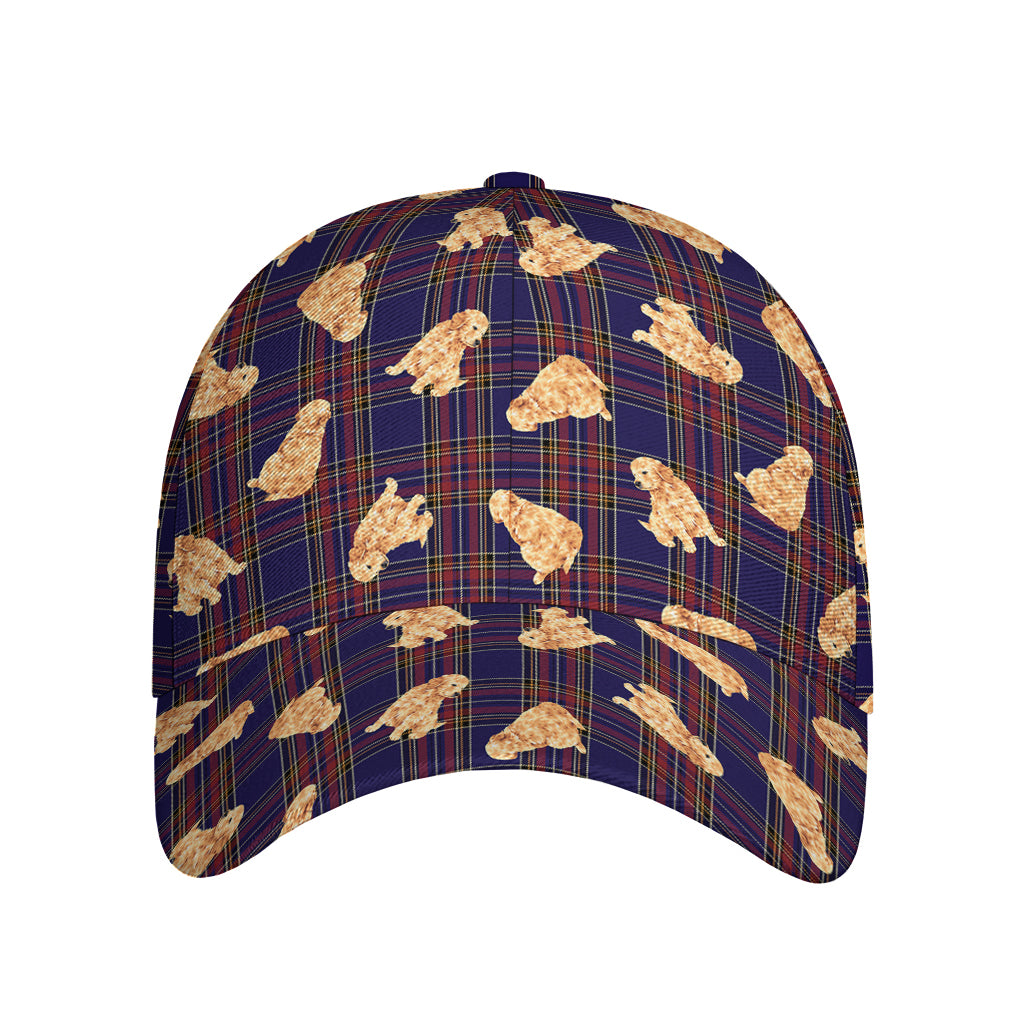 Golden Retriever Tartan Pattern Print Baseball Cap