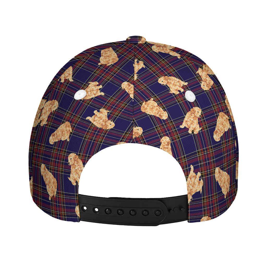 Golden Retriever Tartan Pattern Print Baseball Cap