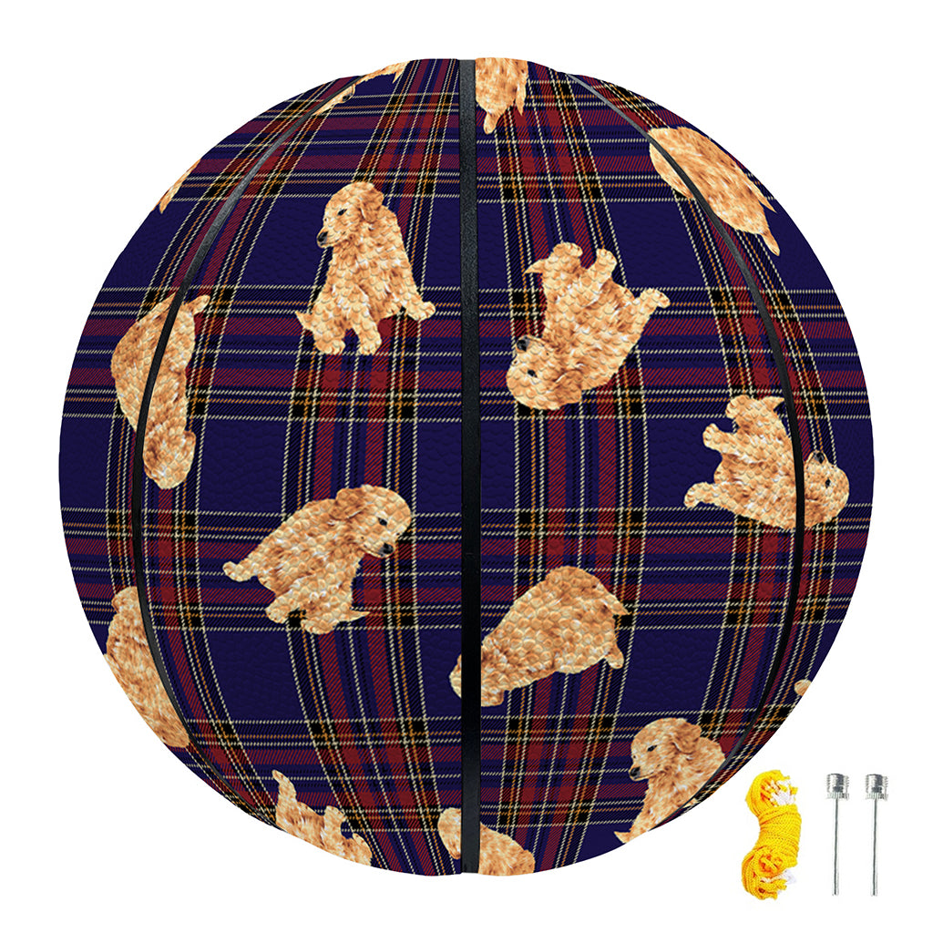 Golden Retriever Tartan Pattern Print Basketball