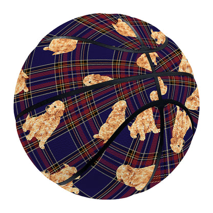 Golden Retriever Tartan Pattern Print Basketball