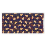 Golden Retriever Tartan Pattern Print Beach Towel