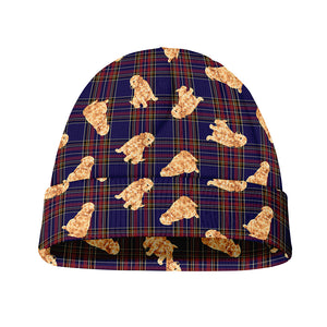 Golden Retriever Tartan Pattern Print Beanie