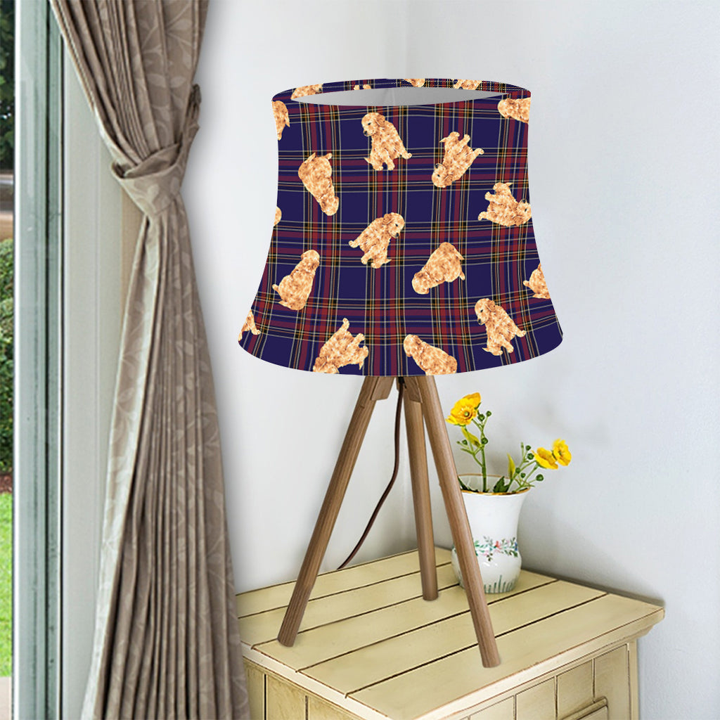 Golden Retriever Tartan Pattern Print Bell Lamp Shade