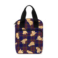 Golden Retriever Tartan Pattern Print Bible Tote Bag