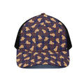 Golden Retriever Tartan Pattern Print Black Mesh Trucker Hat