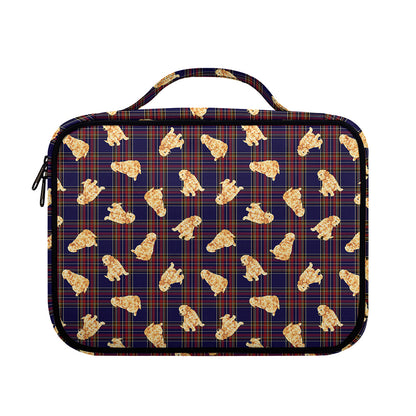 Golden Retriever Tartan Pattern Print Briefcase Bible Bag