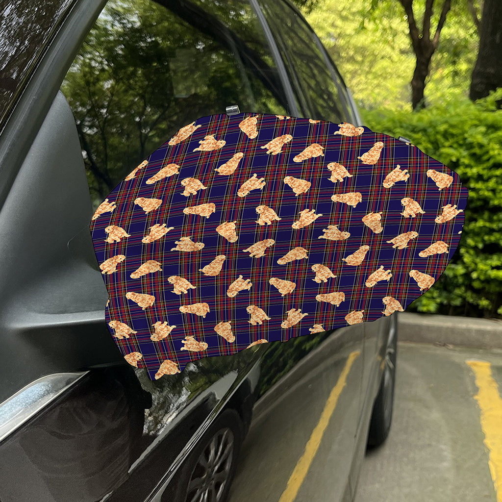Golden Retriever Tartan Pattern Print Car Side Mirror Covers