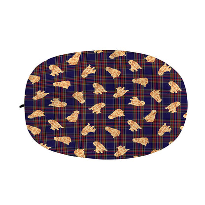 Golden Retriever Tartan Pattern Print Car Side Mirror Covers