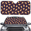 Golden Retriever Tartan Pattern Print Car Windshield Sun Shade