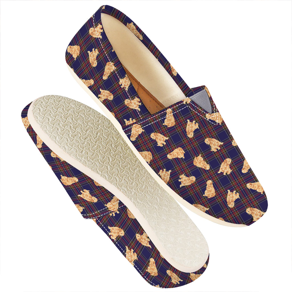 Golden Retriever Tartan Pattern Print Casual Shoes