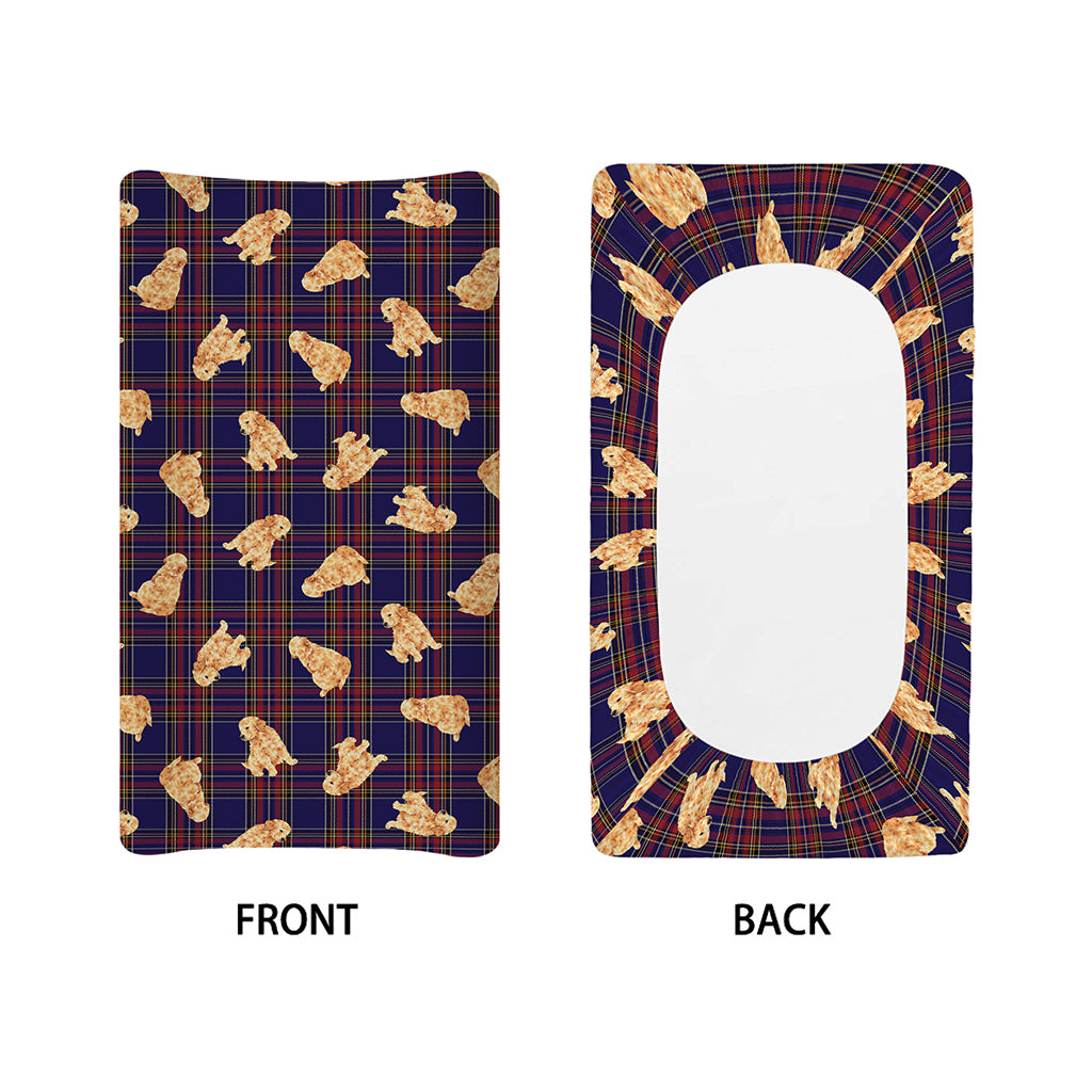 Golden Retriever Tartan Pattern Print Changing Pad Cover