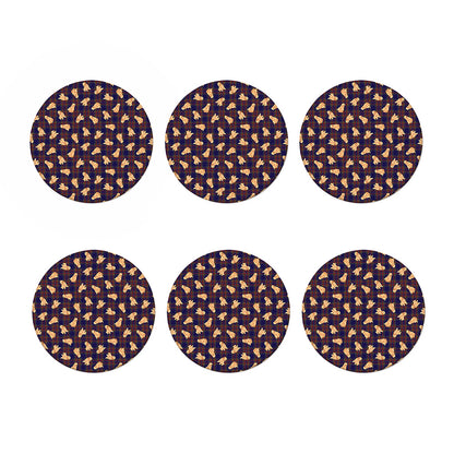 Golden Retriever Tartan Pattern Print Coaster Set