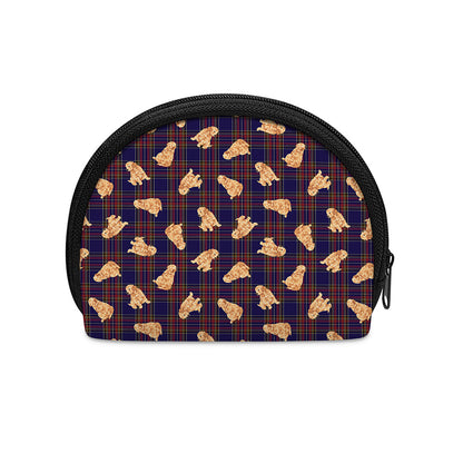 Golden Retriever Tartan Pattern Print Coin Purse