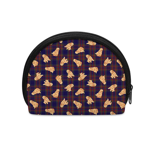 Golden Retriever Tartan Pattern Print Coin Purse
