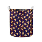 Golden Retriever Tartan Pattern Print Collapsible Laundry Basket