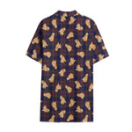 Golden Retriever Tartan Pattern Print Cotton Hawaiian Shirt