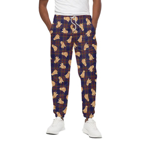 Golden Retriever Tartan Pattern Print Cotton Pants