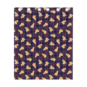 Golden Retriever Tartan Pattern Print Curtain