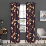 Golden Retriever Tartan Pattern Print Curtain