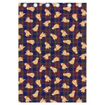 Golden Retriever Tartan Pattern Print Curtain