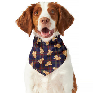 Golden Retriever Tartan Pattern Print Dog Bandana