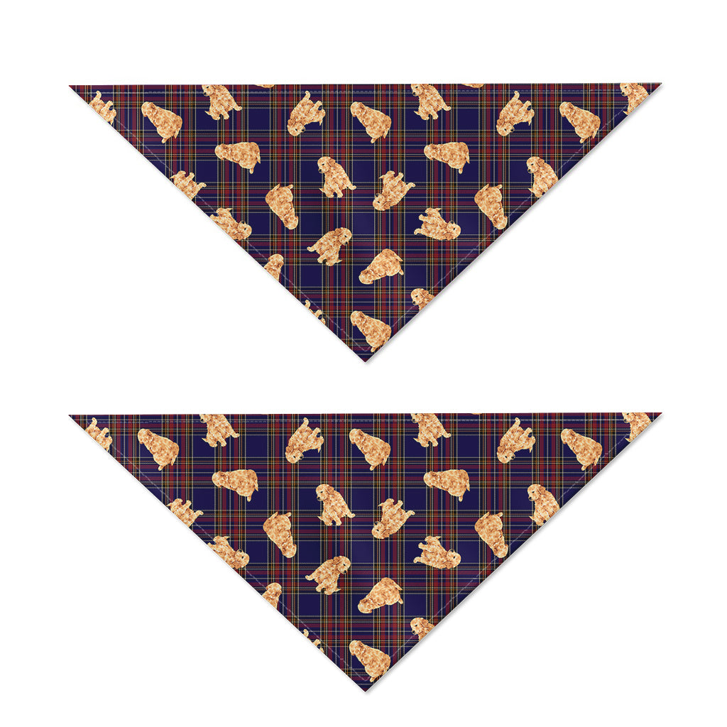 Golden Retriever Tartan Pattern Print Dog Bandana