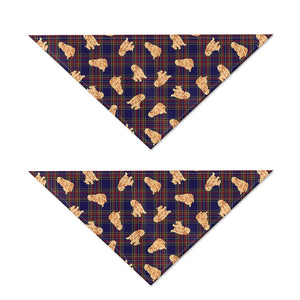 Golden Retriever Tartan Pattern Print Dog Bandana